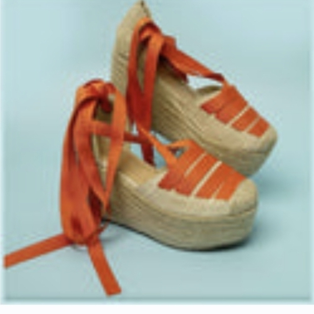 Chic Orange Platform Wedges
